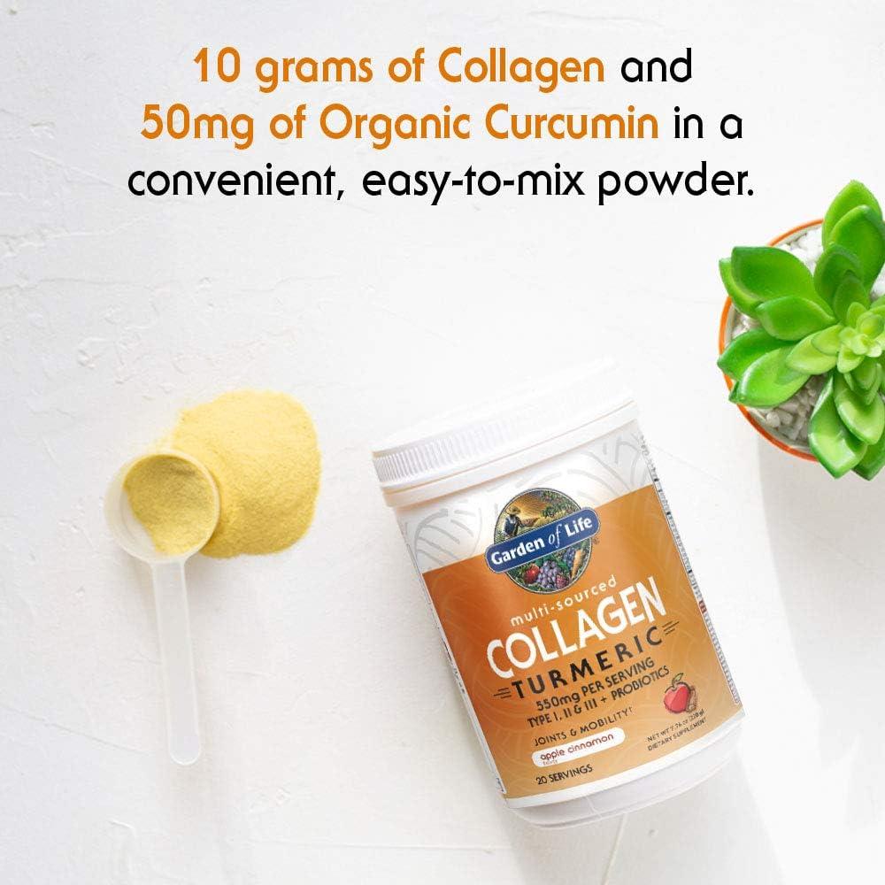 image:imageGarden of Life MultiSourced Collagen Peptides Turmeric Powder Apple Cinnamon 20 Servings for Women Men Joints Mobility Hydrolyzed Collagen Protein Powder Supplements