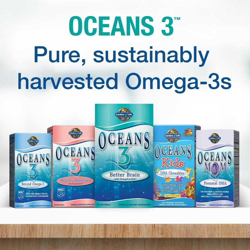 image:imageGarden of Life Oceans Mom Prenatal Fish Oil DHA Omega 3 Supplement Strawberry 350mg Prenatal DHA Pregnancy Fish Oil Support for Mamas Babys Brain amp Eye Development 30 Small Softgels30 Count Pack of 1