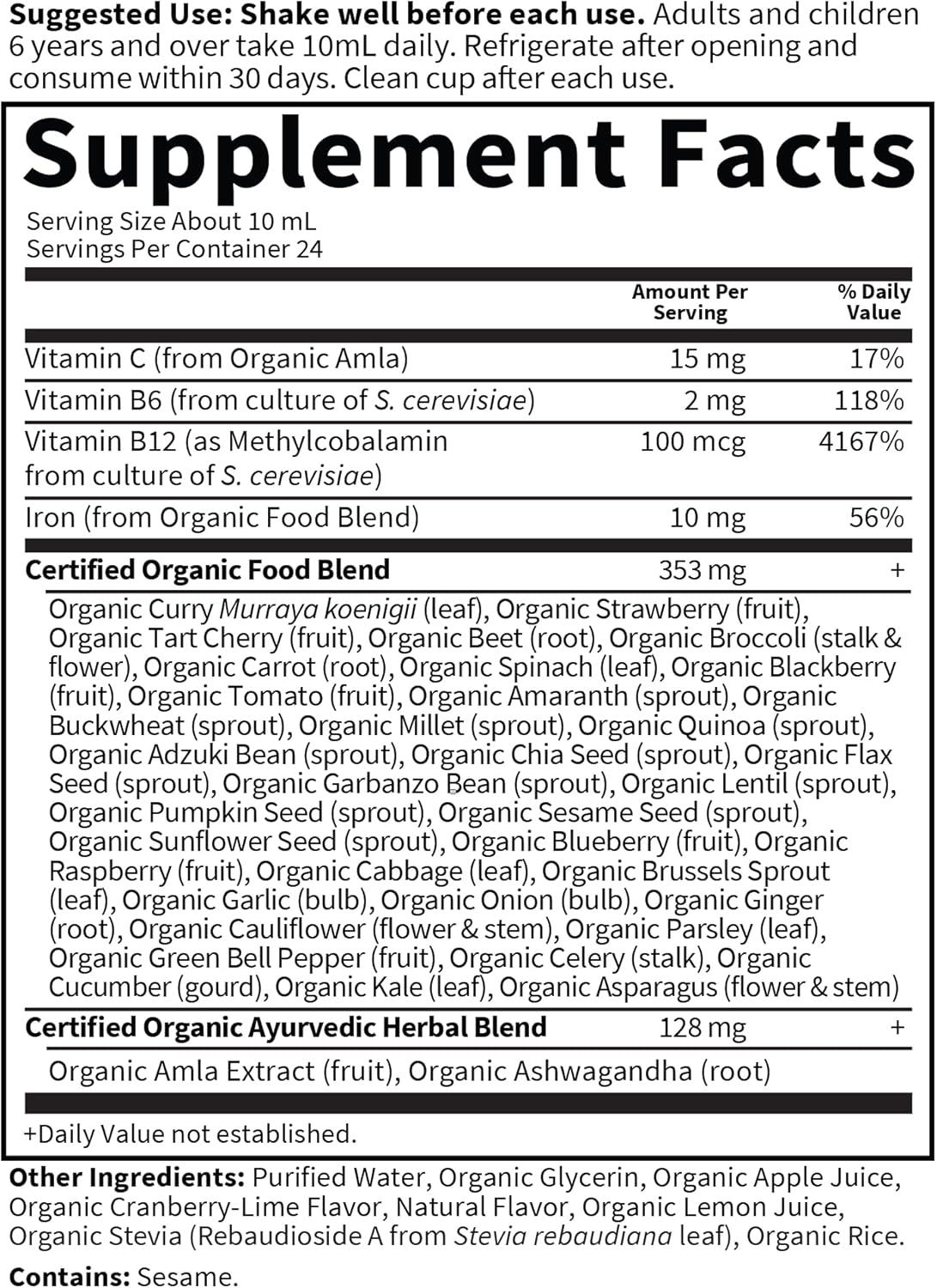 image:imageGarden of Life Organics Plant Iron amp Organic Herbs Organic PlantSourced Iron Herbs CranberryLime Liquid 8oz Liquid