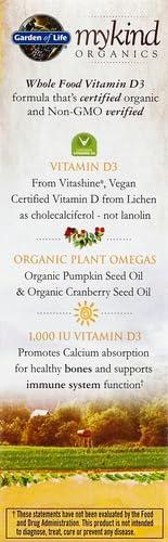 image:imageGarden of Life Organics Vegan Vitamin D3 Spray with Plant Omegas Liquid Vitamin D3 for Immune Support amp Bone Health 1000 IU USDA Organic NonGMO Vanilla Flavor 2 Fl Oz Bottle 125 Servings2 Fl Oz Pack of 2