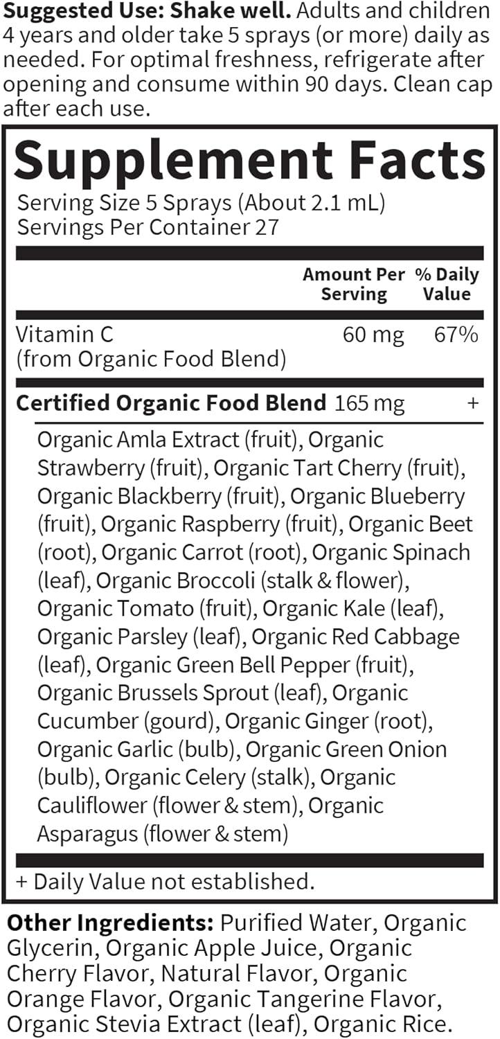 image:imageGarden of Life Organics Vitamin C Spray Featuring Amla Berry Liquid Vitamin C Supplement for Immune amp Skin Health Support USDA Organic NonGMO Vegan Cherry Tangerine Flavor 2 Fl Oz Bottle2 Fl Oz Pack of 2