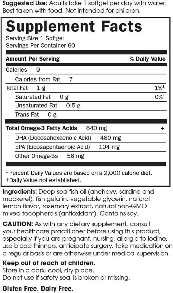 image:imageGarden of Life Prenatal DHA Omega 3 Fish Oil Supplement Minami Natural Prenatal Lemon 30 Softgels60 Count Pack of 1