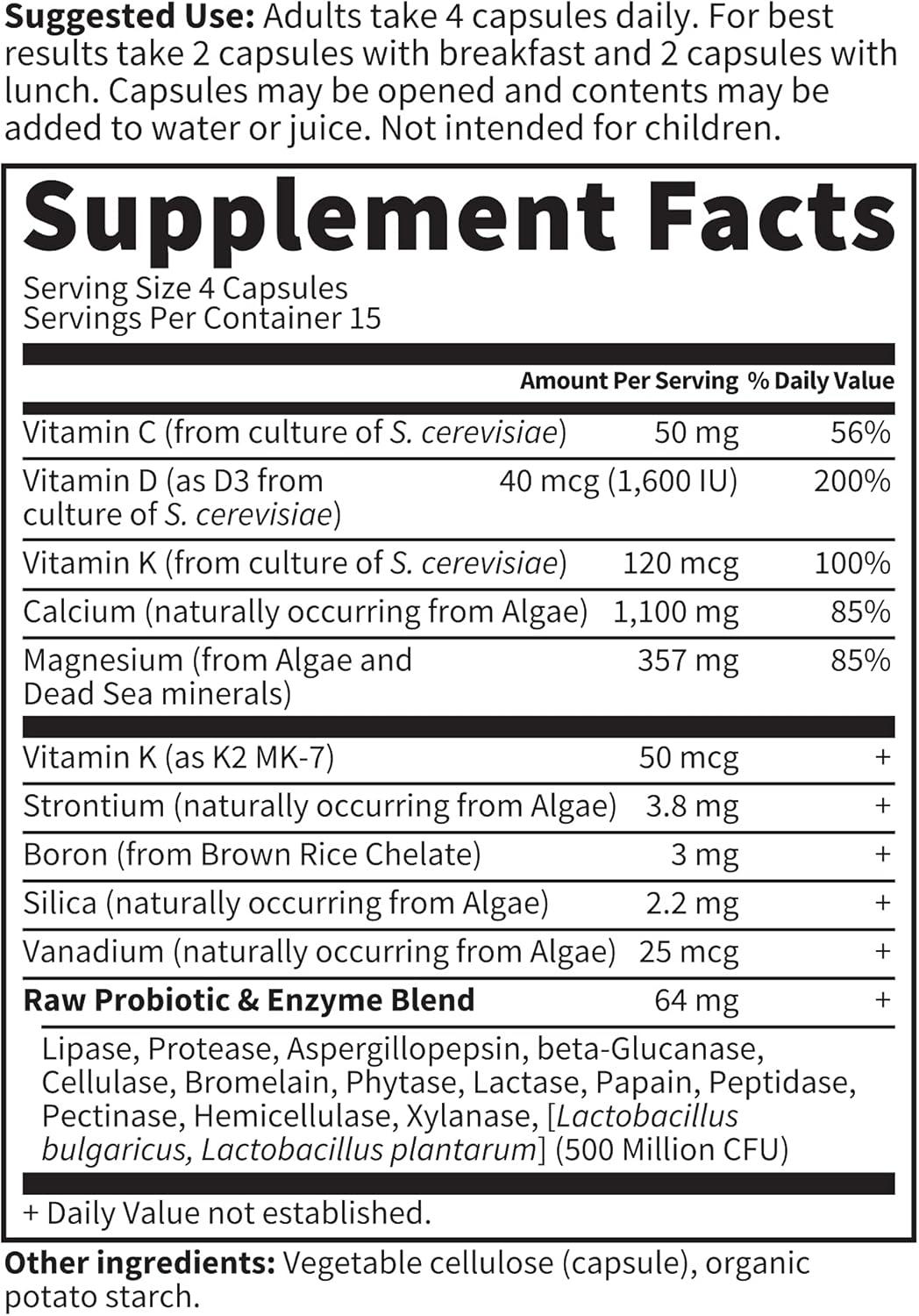 image:imageGarden of Life Raw Calcium Supplement for Women and Men Vitamin Code Made from Whole Foods with Magnesium K2 Vitamin D3 and Vitamin C Plus Probiotics for Digestion 60 Capsules60 Count Pack of 1