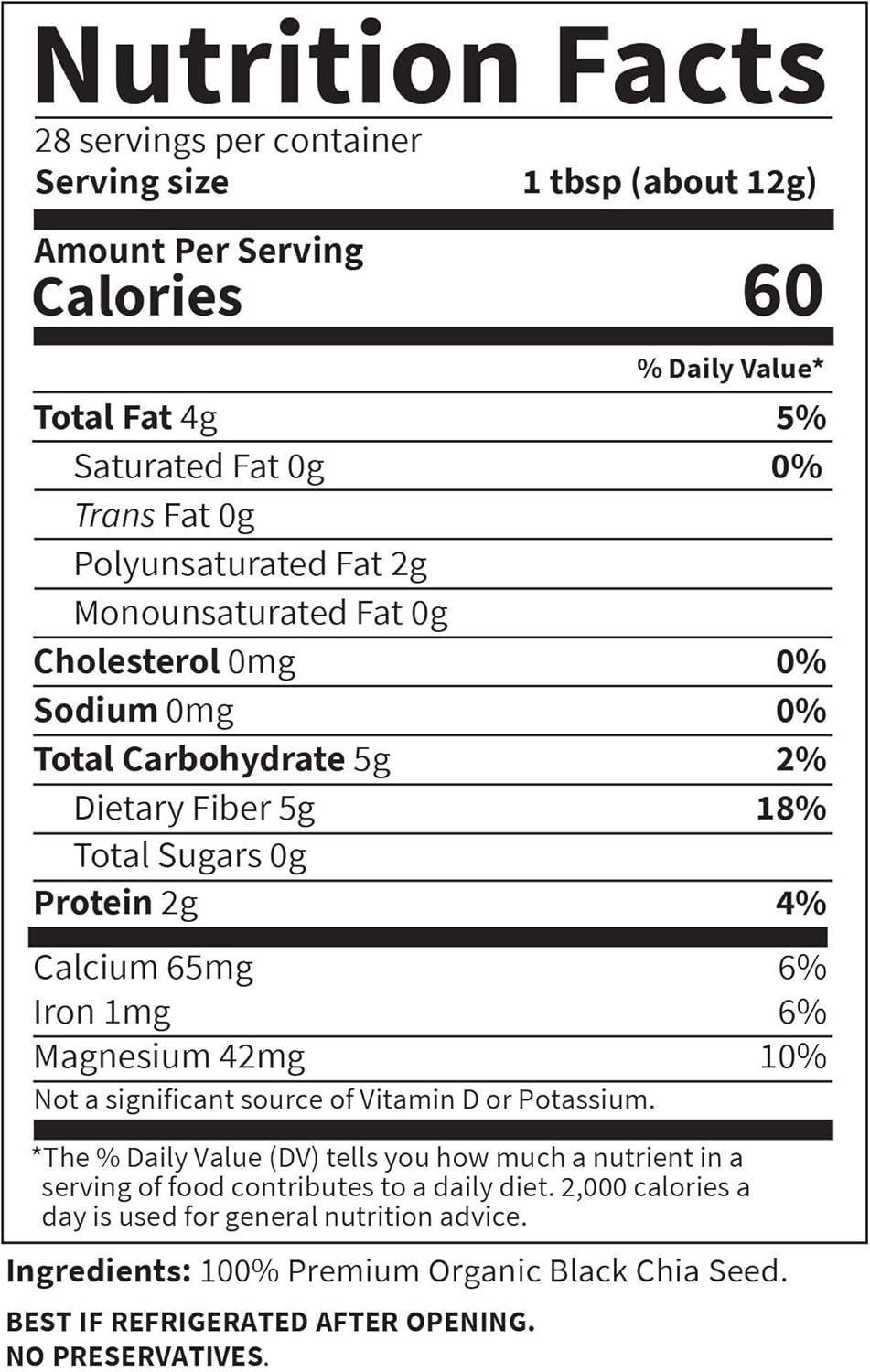 image:imageGarden of Life Raw Organics 100 Organic Chia Seeds for Smoothies and Pudding Whole Seed Foods with Omega 3 Superfood 28 Servings12 Ounce Pack of 2