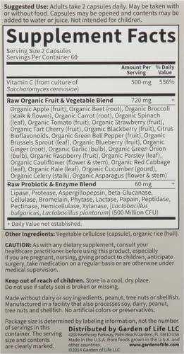 image:imageGarden of Life Vitamin Code Raw Vitamin C 60 Capsules 500mg Whole Food Vitamin C Capsules Fruit amp Veggie Blend amp Probiotics Supplements for Adults Vegan Gluten Free120 Count Pack of 6