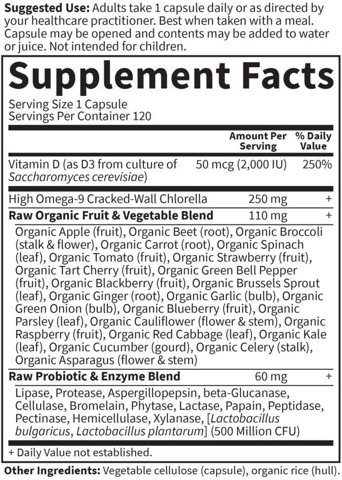 image:imageGarden of Life Vitamin D Vitamin Code Raw D3 Vitamin D 2000 IU Raw Whole Food D3 Supplements with Chlorella Fruit Veggies amp Probiotics for Bone amp Immune Health 60 Vegetarian Capsules120 Count Pack of 2