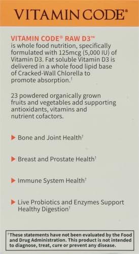 image:imageGarden of Life Vitamin D3 5000 IU Raw Whole Food Supplements with Chlorella Fruit Veggies amp Probiotics for Bone amp Immune Health 60 Vegetarian CapsulesUnflavored