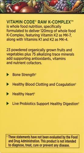 image:imageGarden of Life Vitamin K2 and K1 Vitamin Code Vegan K Complex Vitamin for Bone Strength and Heart Health Omega Rich Flax Seed Oil Trace Minerals Probiotics 60 Day Supply60 Count Pack of 2