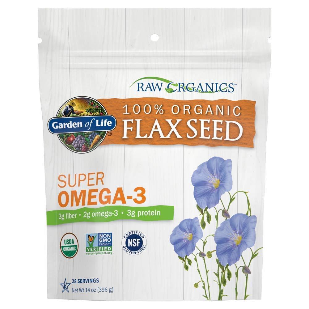 image:imageGarden of Life 100 Organic Ground Flax Seed Cold Milled Premium Golden Flaxseed Meal for Women and Men 2g Omega 3 Lignans 3g Fiber 3g Protein One Ingredient Preservative Free 28 Servings14 Ounce Pack of 1