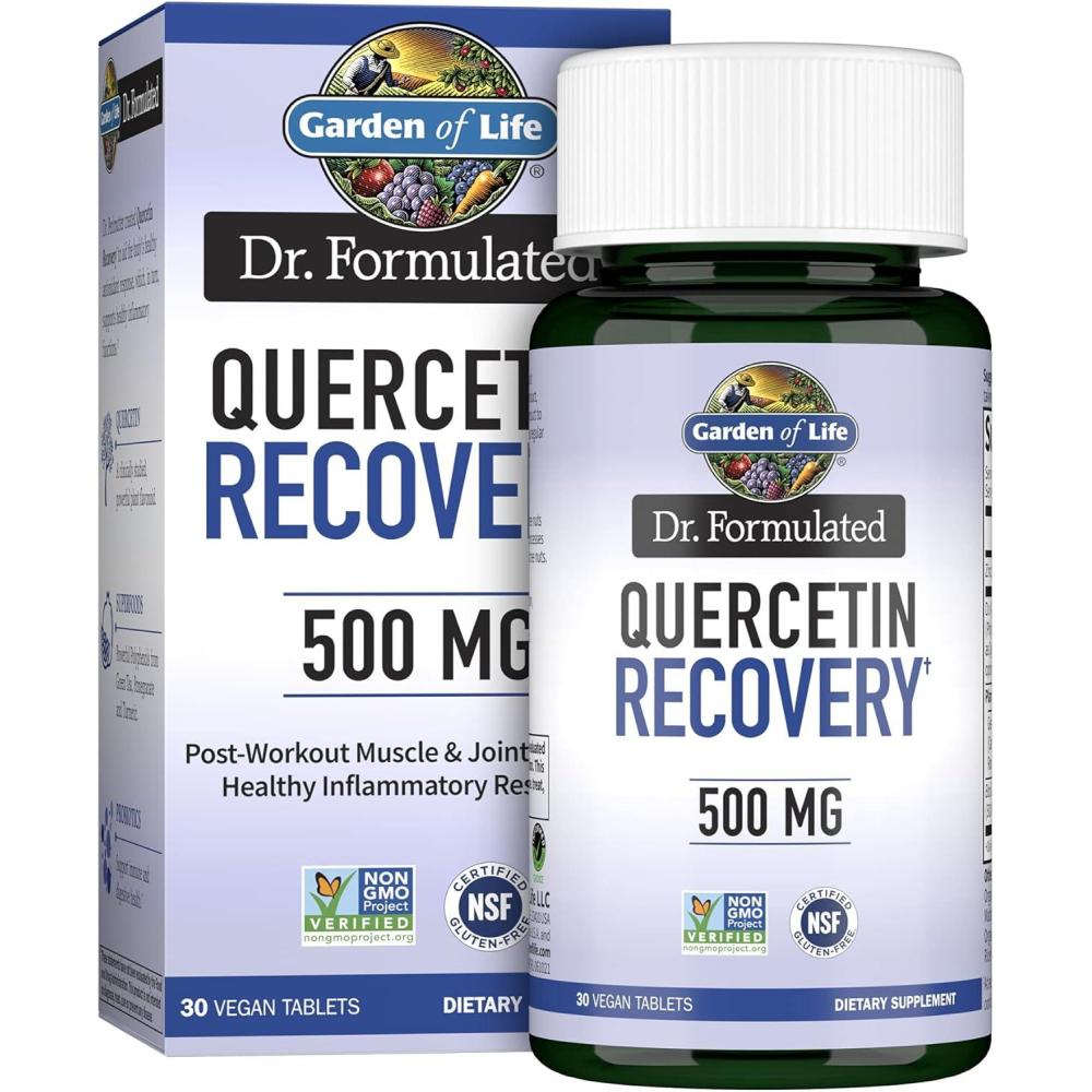 image:imageGarden of Life Quercetin Post Workout Recovery with Zinc Turmeric amp Green Tea  Dr Formulated  Healthy Inflammatory Response amp Joint Support  Gluten Free and Non GMO  30 Tablets