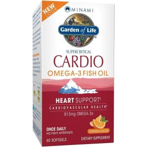 Garden of Life Fish Oil Omega 3 – Cardio Omega-3 Fish Oil Supplement for Heart Health, 915mg Omega 3 Fatty Acids EPA & DHA – Orange Flavor, Two Month Supply, Minami Ultimate Supplements, 60 Softgels