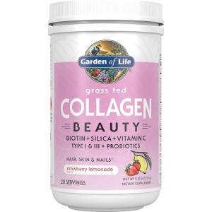 Garden of Life Grass Fed Collagen Beauty – Strawberry Lemonade, 20 Servings, Powder for Women Men Hair Skin Nails, Hydrolyzed Collagen Peptides Protein Powder Supplement(Strawberry Lemonade)