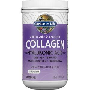 Garden of Life Marine & Grass-Fed Collagen Peptides Powder Supplement (Type I, III) with Probiotics, BCAAs & Hyaluronic Acid for Radiant Hair, Skin & Nails – Unflavored, 20g per serving, 12 Servings(9.52 Ounce (Pack of 1))
