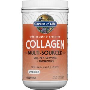 Garden of Life Marine & Grass-Fed Collagen Peptides Powder Supplement (Type I, III) with Probiotics & BCAAs for Mobility, Joint Health, Hair, Skin & Nails – Unflavored, 20g per Serving, 12 Servings
