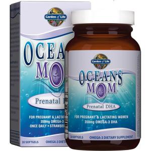 Garden of Life Oceans Mom Prenatal Fish Oil DHA, Omega 3 Supplement – Strawberry, 350mg Prenatal DHA Pregnancy Fish Oil Support for Mamas, Babys Brain & Eye Development, 30 Small Softgels(30 Count (Pack of 1))