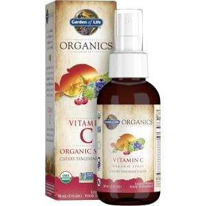 Garden of Life Organics Vitamin C Spray Featuring Amla Berry – Liquid Vitamin C Supplement for Immune & Skin Health Support, USDA Organic, Non-GMO, Vegan, Cherry Tangerine Flavor, 2 Fl Oz Bottle(2 Fl Oz (Pack of 1))