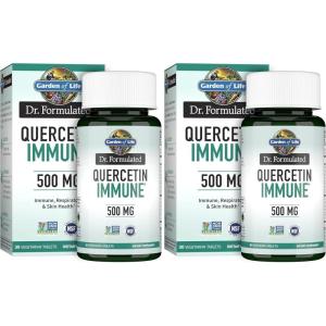 Garden of Life Quercetin Once Daily Immune System Support Supplement with Vitamin C, D & Probiotics – Dr Formulated – Immune Health, Respiratory and Skin Health, Gluten Free, Non GMO – 30 tablets(3.52 Ounce (Pack of 2))
