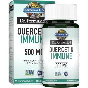 Garden of Life Quercetin Once Daily Immune System Support Supplement with Vitamin C, D & Probiotics – Dr Formulated – Immune Health, Respiratory and Skin Health, Gluten Free, Non GMO – 30 tablets(3.52 Ounce (Pack of 1))