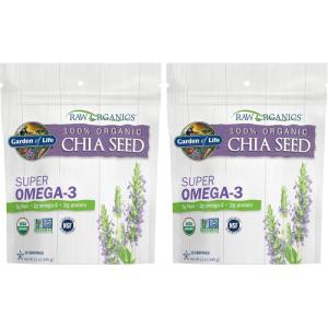 Garden of Life Raw Organics 100% Organic Chia Seeds for Smoothies and Pudding, Whole Seed Foods with Omega 3 Superfood, 28 Servings(12 Ounce (Pack of 2))