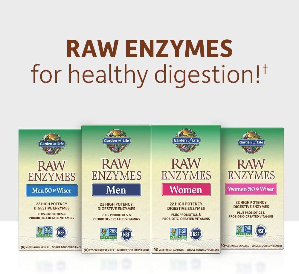 image:imageGarden of Life 22 Digestive Enzymes for Women 50 amp Over with Bromelain Papain amp Lactase plus Probiotics amp Vitamins B12 Biotin amp Zinc RAW Enzymes NonGMO GlutenFree Vegetarian 90 capsules