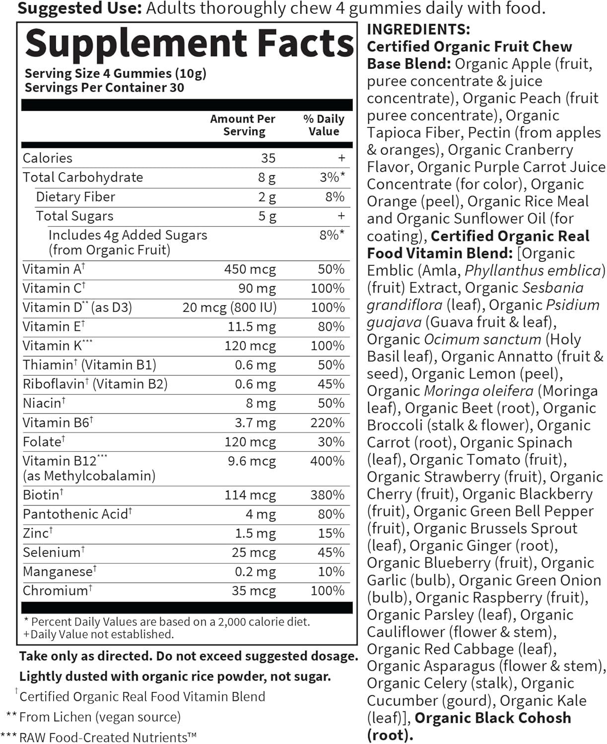 image:imageGarden of Life Organics Women 40 Gummy Vitamins Berry Certified Organic NonGMO Vegan Kosher Complete Multi Methyl B12 C amp D3 Gluten Soy amp Dairy Free 120 Real Fruit GummiesOrganic Berry