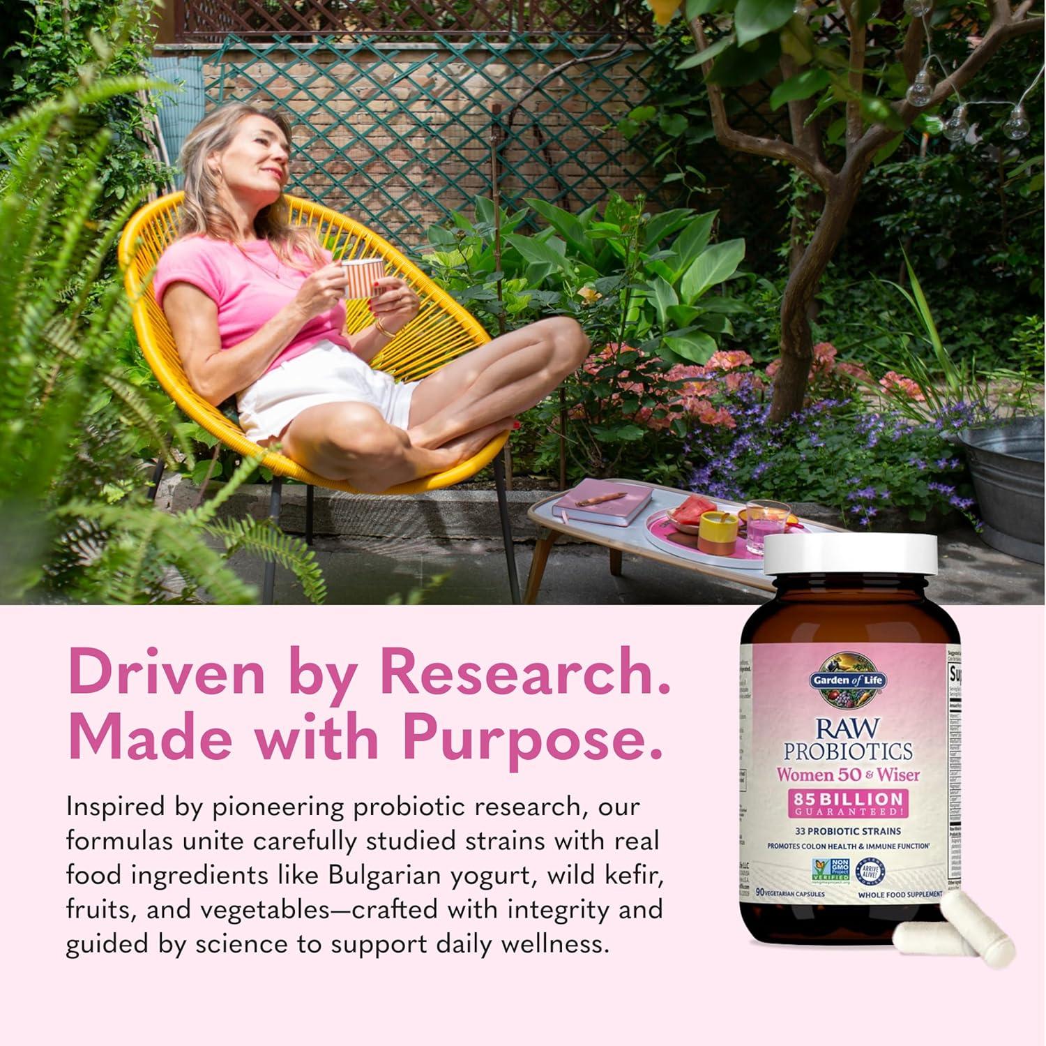 image:imageGarden of Life Raw Probiotics Women 50 amp Wiser 85 Billion Live Cultures Probiotic Supplement with Bulgarian Yogurt amp Eastern Europe Wild Kefir Culture 90 Vegetarian Capsules