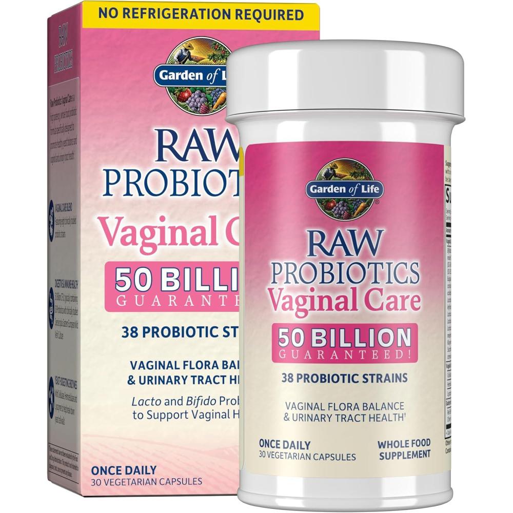 image:imageGarden of Life Raw Probiotics Vaginal Care  50 Billion CFU  38 Probiotic Strains  Supports Vaginal amp Urinary Tract Health  Shelf Stable  30 Vegetarian Capsules30 Count Pack of 1