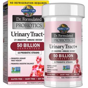 Garden of Life Dr. Formulated Probiotics Urinary Tract+ – 50 Billion CFU – Supports Digestive, Immune & Urinary Tract Health – Shelf Stable – 60 Vegetarian Capsules(60 Count (Pack of 6))