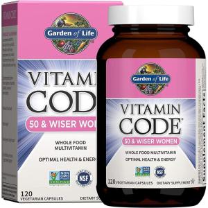Garden of Life Multivitamin for Women – Vitamin Code 50 & Wiser Women’s Raw Whole Food Vitamin Supplement with Probiotics, Vegetarian, 120 Count(120 Count (Pack of 1))