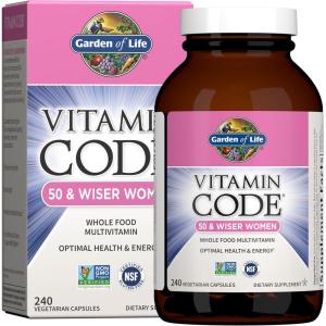 Garden of Life Multivitamin for Women – Vitamin Code 50 & Wiser Women’s Raw Whole Food Vitamin Supplement with Probiotics, Vegetarian, 120 Count(240 Count (Pack of 1))