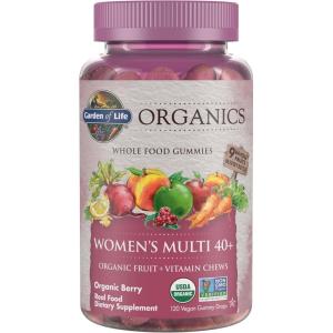 Garden of Life Organics Women 40+ Gummy Vitamins – Berry – Certified Organic, Non-GMO, Vegan, Kosher Complete Multi – Methyl B12, C & D3 – Gluten, Soy & Dairy Free, 120 Real Fruit Gummies(Organic Berry)