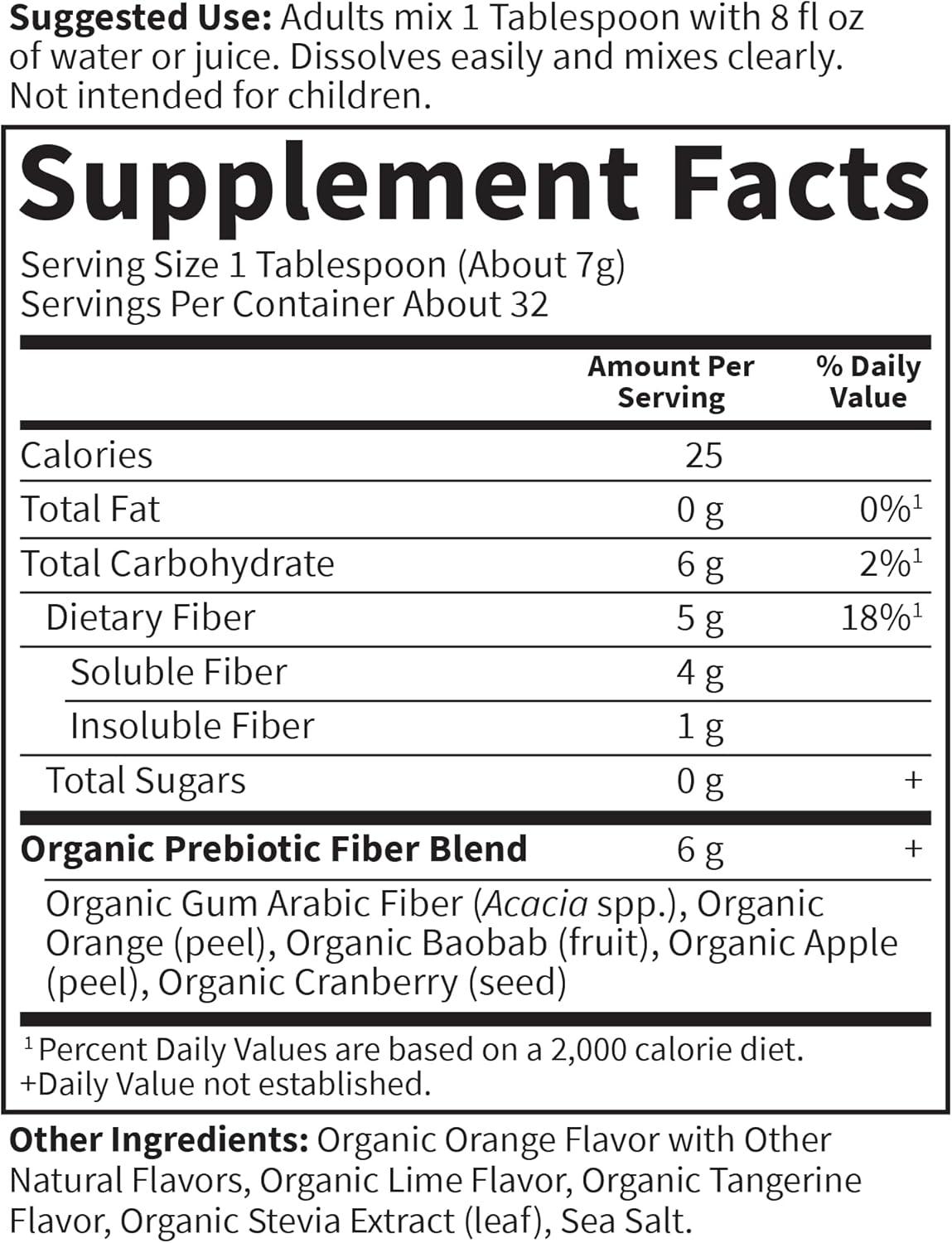 image:imageGarden of Life Dr Formulated Organic Fiber Powder Unflavored Prebiotic Superfood Fiber Supplement Constipation Relief Psyllium Free 32 ServingsCitrus