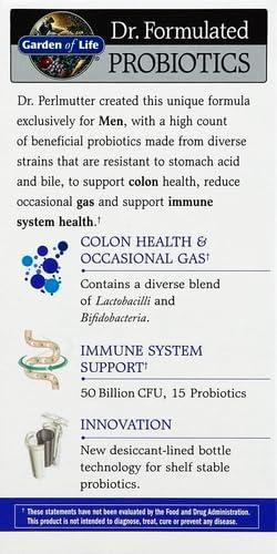 image:imageGarden of Life Probiotics for Men Dr Formulated 50 Billion CFU 15 Probiotics for Digestive Health Organic Prebiotic Fiber Colon amp Immune Support Daily Gas Relief Shelf Stable 30 Capsules30 Count Pack of 6