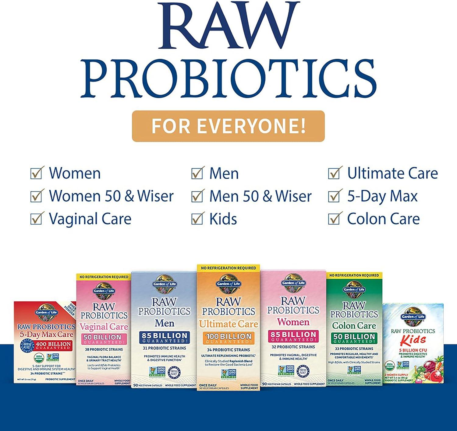 image:imageGarden of Life Raw Probiotics Men 50 amp Wiser 85 Billion Live Cultures Supports Immune Colon amp Gut Health 90 Vegetarian Capsules