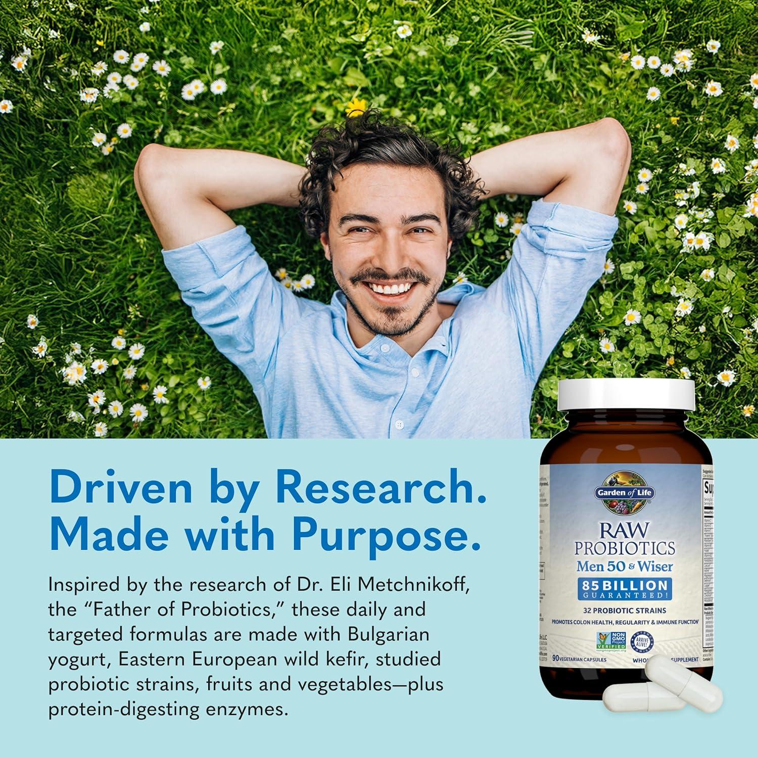 image:imageGarden of Life Raw Probiotics Men 50 amp Wiser 85 Billion Live Cultures Supports Immune Colon amp Gut Health 90 Vegetarian Capsules