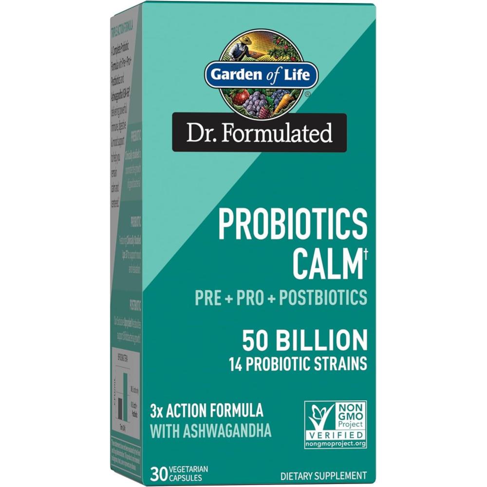 image:imageGarden of Life Dr Formulated Pre Post amp Probiotics Calm 50 Billion CFU Daily 3in1 Complete Supplement with Ashwagandha  Mood Support Digestive amp Immune Support 30 Vegetarian Capsules30 Count Pack of 1