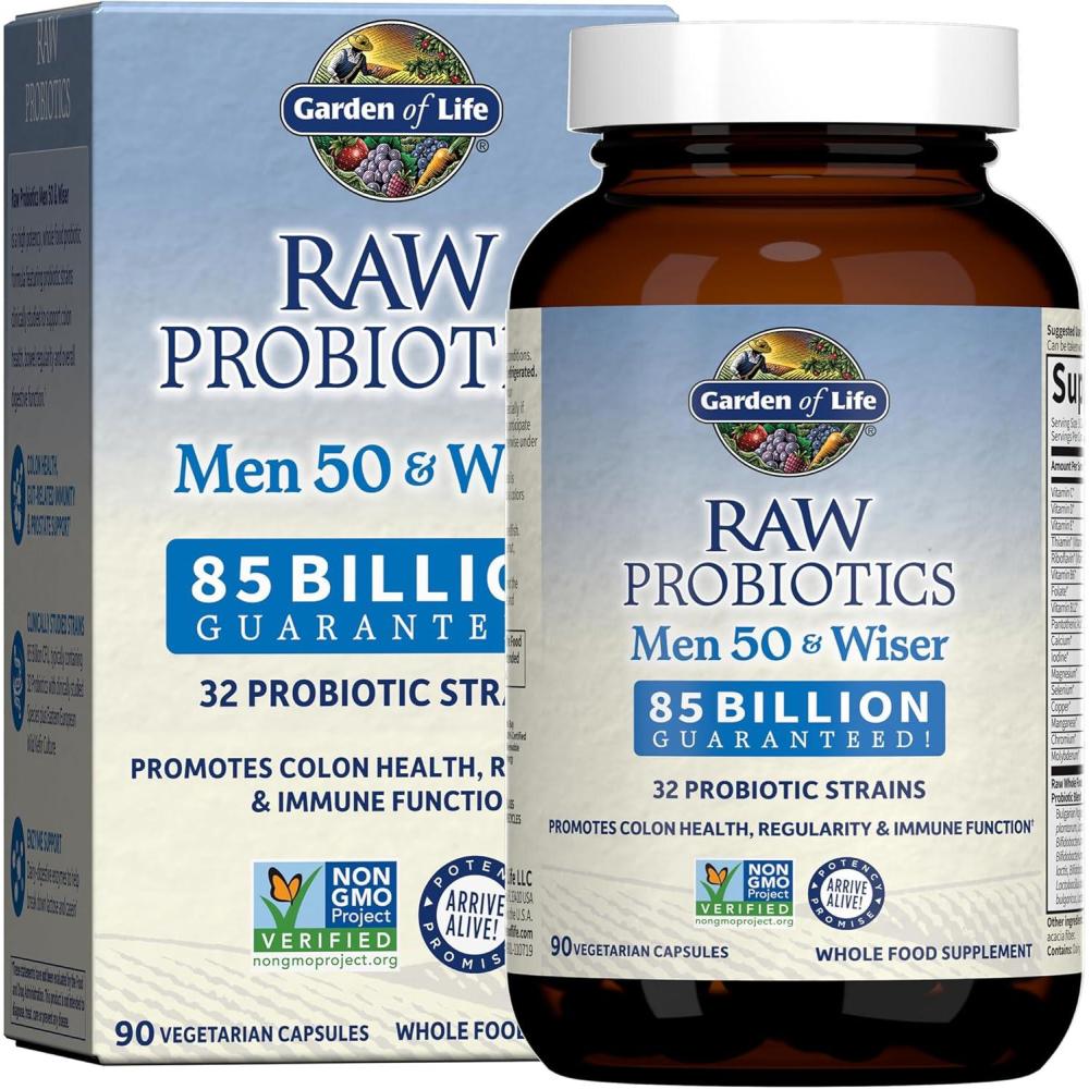 image:imageGarden of Life Raw Probiotics Men 50 amp Wiser  85 Billion Live Cultures  Supports Immune Colon amp Gut Health  90 Vegetarian Capsules
