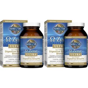 Garden of Life 21 Powerful Digestive Enzymes with Papain, Bromelain, Lipase, Plus Ginger and Turmeric – Omega-Zyme Ultra, Enzymes for Digestion Dietary Supplement, Vegetarian, 90 Capsules(180 Count (Pack of 2))