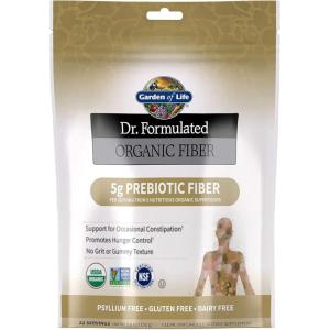 Garden of Life Dr. Formulated Organic Fiber Powder, Unflavored, Prebiotic Superfood Fiber Supplement, Constipation Relief, Psyllium Free, 32 Servings(Unflavored)