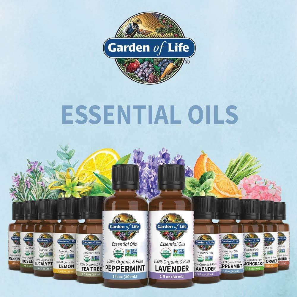 image:imageGarden of Life Essential Oil Peppermint 05 fl oz 15 mL 100 USDA Organic amp Pure Undiluted amp NonGMO for Diffuser Aromatherapy Meditation Energizing Invigorating Refreshing UpliftingPeppermint