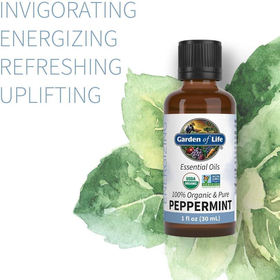 image:imageGarden of Life Essential Oil Peppermint 05 fl oz 15 mL 100 USDA Organic amp Pure Undiluted amp NonGMO for Diffuser Aromatherapy Meditation Energizing Invigorating Refreshing UpliftingPeppermint
