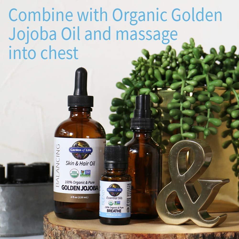image:imageGarden of Life Essential Oils 100 Organic amp Pure Rosemary Black Spruce amp Fir Balsam Essential Oil Breathe Blend for Diffusers Home Skin amp Body Care Clarifying Clearing Focusing 05 fl oz