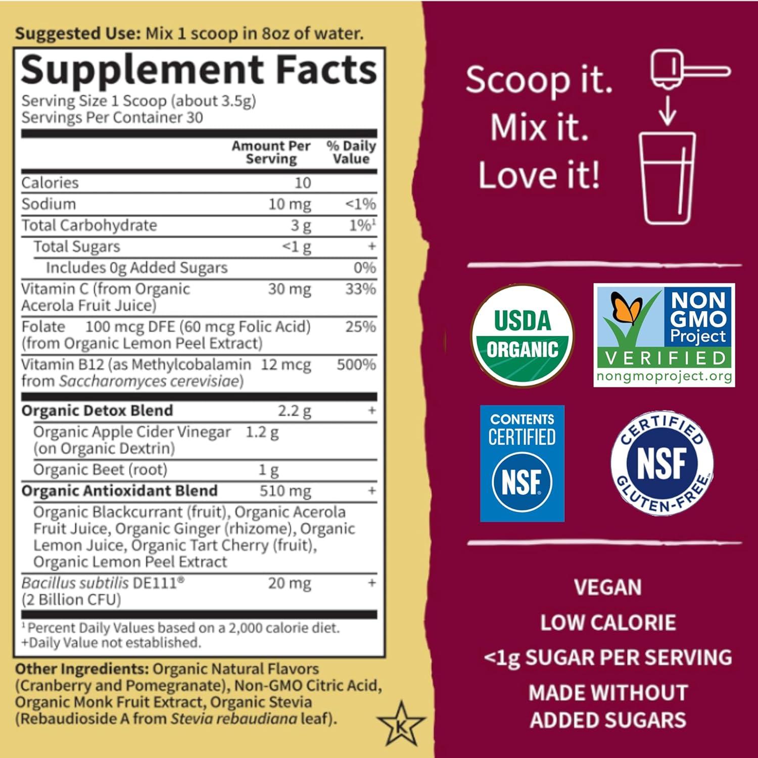 image:imageGarden of Life Organic Beet Root Powder with Antioxidants Vitamin C Probiotics amp Apple Cider Vinegar for Digestive amp Liver Health BEETS Detox Vegan Non GMO Cranberry Pomegranate 30 Servings