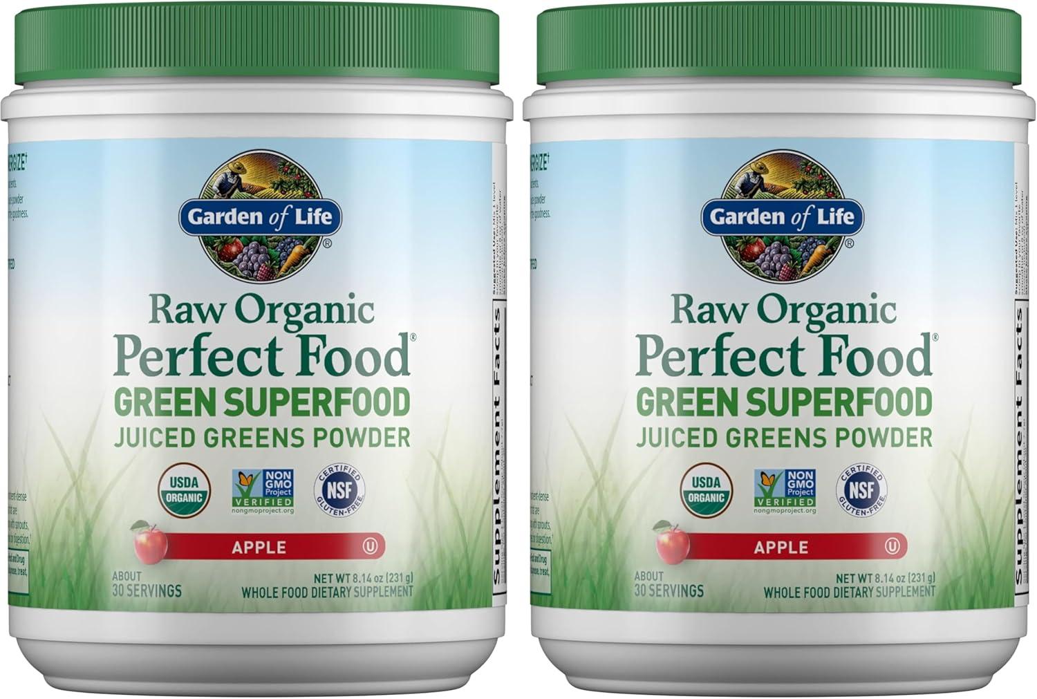 image:imageGarden of Life Raw Organic Perfect Food Green Superfood Juiced Greens Powder Original SteviaFree 30 Servings NonGMO Gluten Free Whole Food Dietary Supplement Alkalize Detoxify EnergizeApple