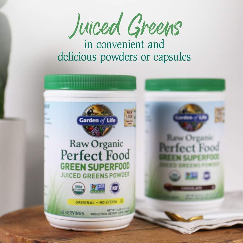 image:imageGarden of Life Raw Organic Perfect Food Green Superfood Juiced Greens Powder Original SteviaFree 30 Servings NonGMO Gluten Free Whole Food Dietary Supplement Alkalize Detoxify EnergizeOriginal