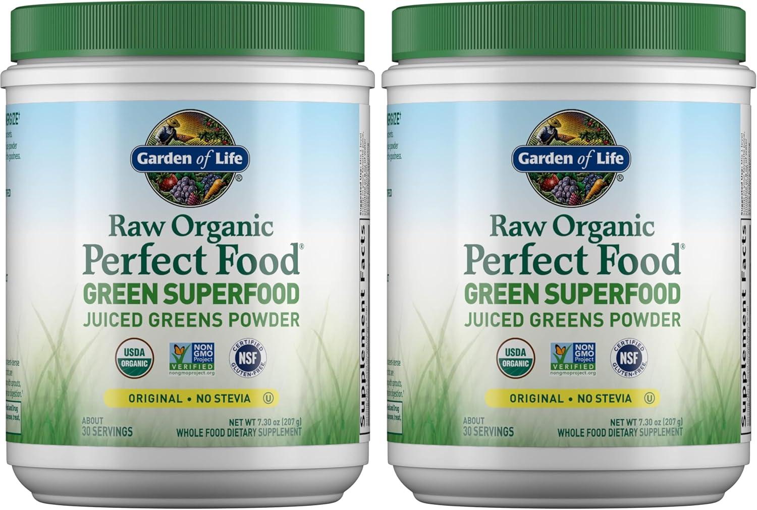 image:imageGarden of Life Raw Organic Perfect Food Green Superfood Juiced Greens Powder Original SteviaFree 30 Servings NonGMO Gluten Free Whole Food Dietary Supplement Alkalize Detoxify EnergizeOriginal