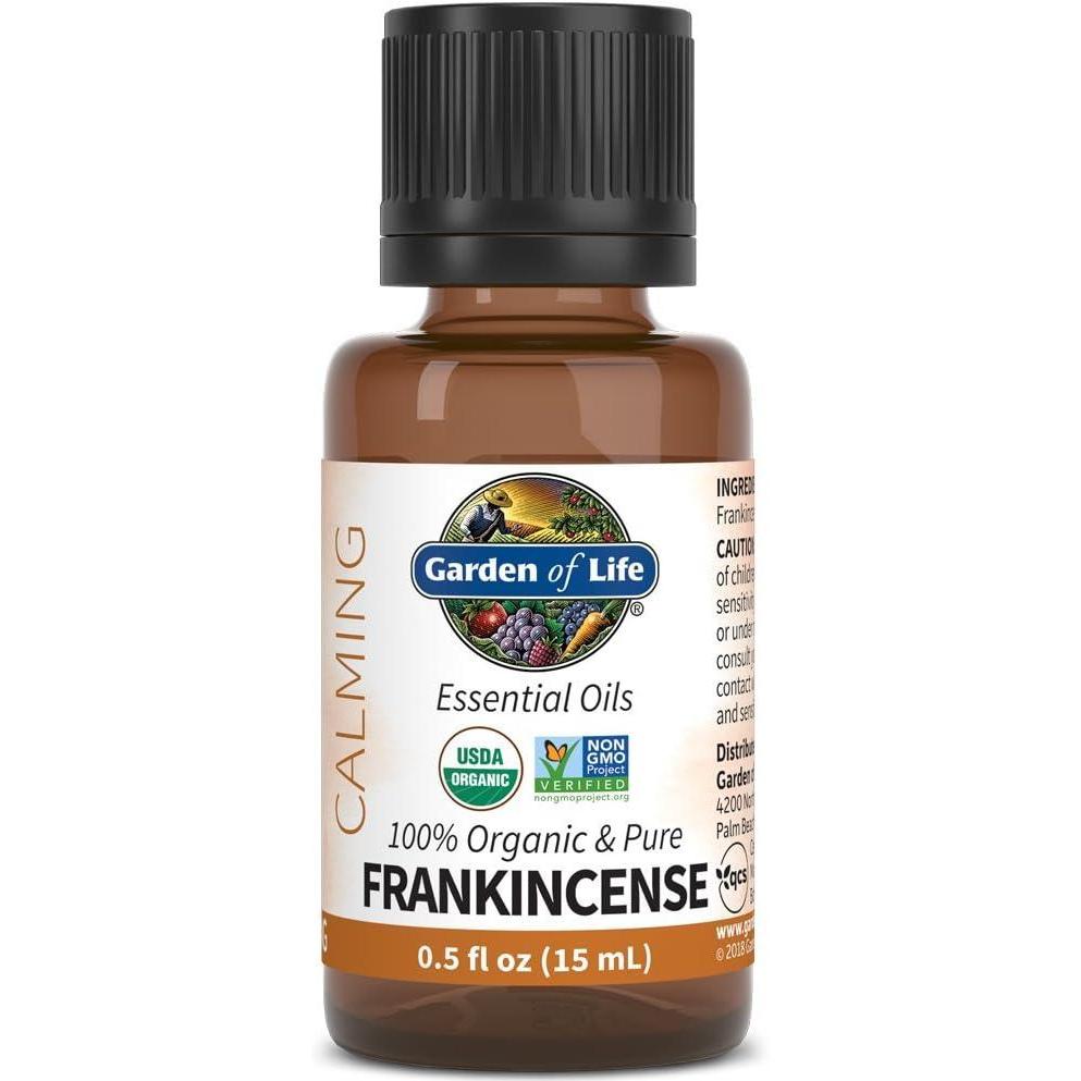 image:imageGarden of Life Essential Oil Frankincense 05 fl oz 15 mL 100 USDA Organic amp Pure Clean Undiluted amp NonGMO for Diffuser Aromatherapy Meditation Skincare Calming Uplifting Soothing