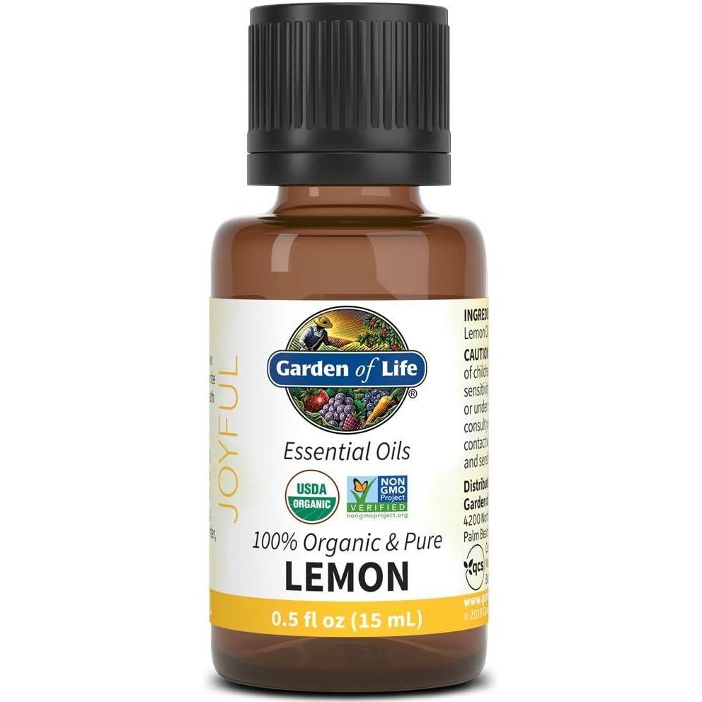 image:imageGarden of Life Essential Oil Lemon 05 fl oz 15 mL 100 USDA Organic amp Pure Clean Undiluted amp NonGMO for Diffuser Aromatherapy Meditation Joyful Aromatic Calming Refreshing
