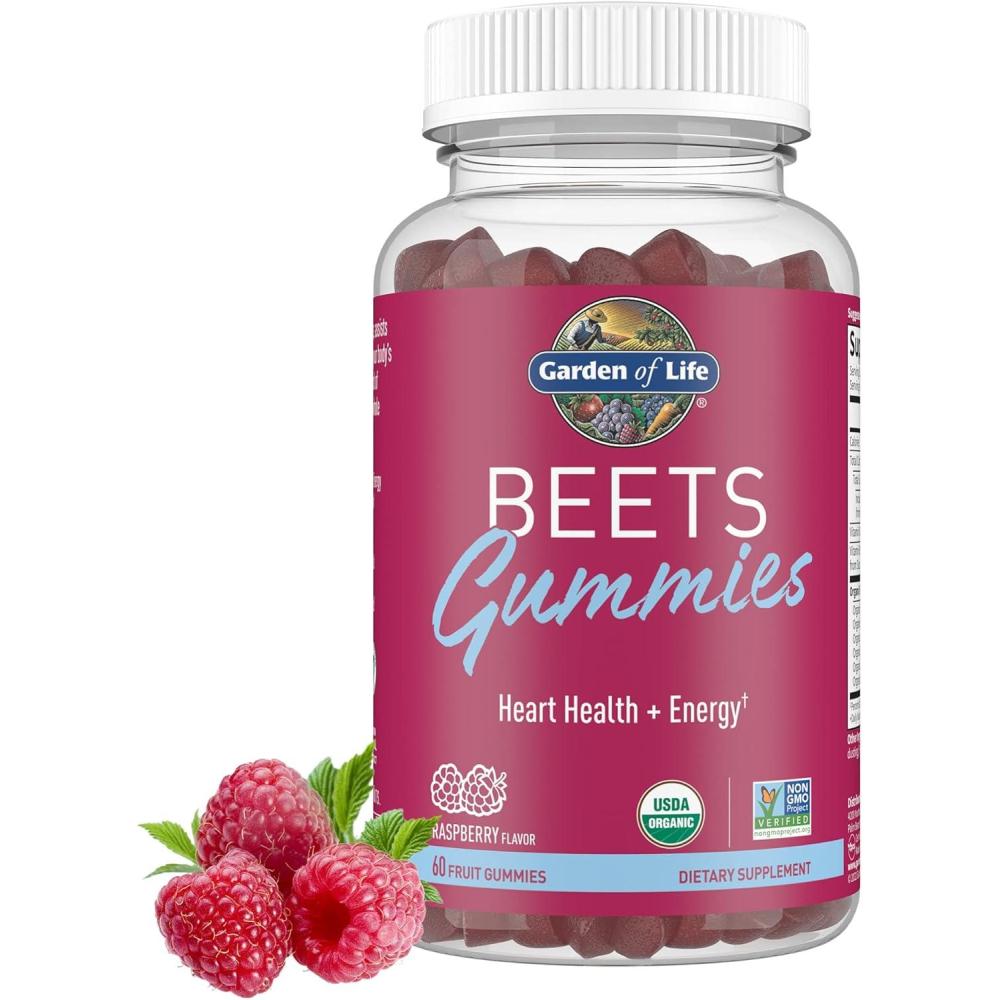 image:imageGarden of Life Organic Beet Root Gummies Made from Pectin with Antioxidants Vitamin C Vitamin D amp B12 for Heart Health amp Energy  BEETS Gummies  Vegan Gluten Free Non GMO Raspberry 30 Servings
