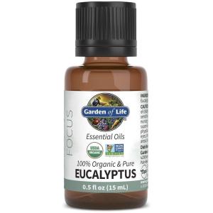 Garden of Life Essential Oils – 100% Organic & Pure Eucalyptus Essential Oil for Diffuser, Aromatherapy, Meditation – Clarity & Focus, Stimulate, Invigorate, Refresh, 0.5 fl oz(0.5 Fl Oz (Pack of 1))